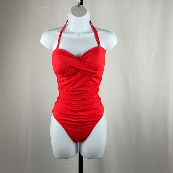Anne Cole Other - Anne Cole Red One Piece Rushed Swimsuit, Size 6